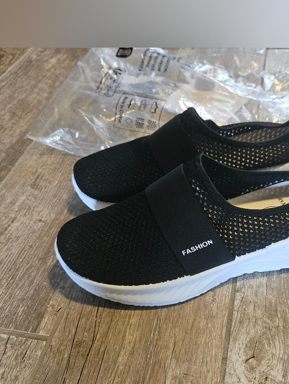 NWT Black Slip-On Knit Walking Shoe for Women